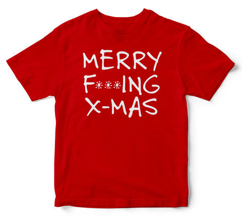 merry f'ing x-mas kid's tshirt